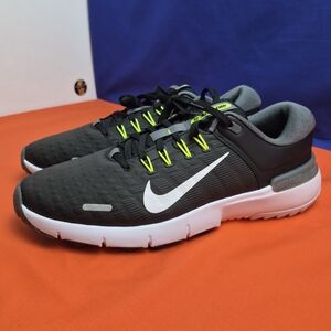 Nike Free Golf NN Shoes Black / iron Grey, Volt, White Men's Sz 10us